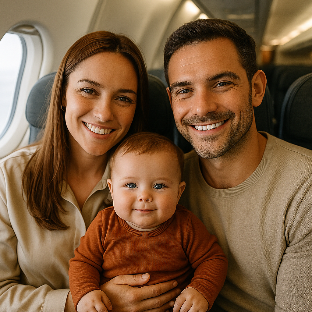 famille bébé voyager